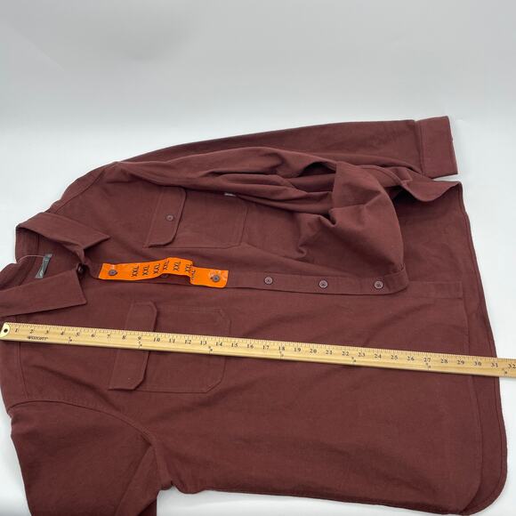 New EDDIE BAUER Men Double Brushed Chamois Shirt Long Sleeve Sz XXL Button Front - Picture 6 of 8